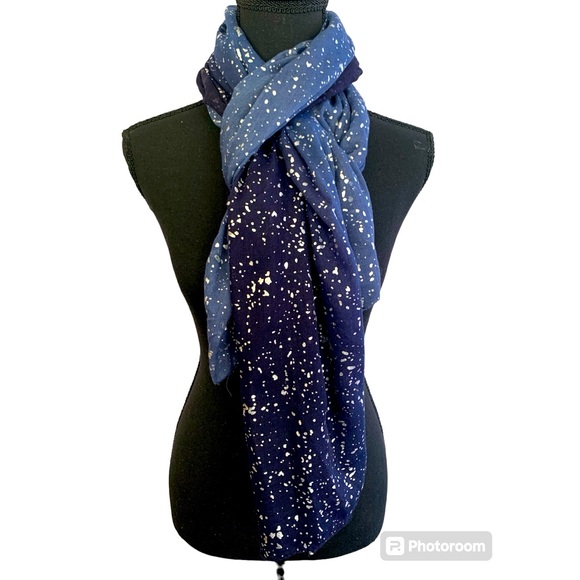 Blue Ombre Sparkle Large Scarf Wrap - Picture 2 of 4